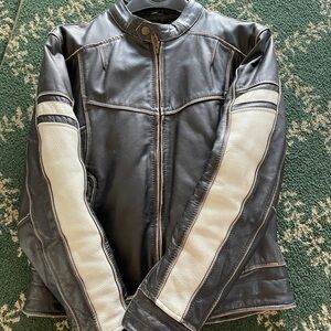 Women leather coat and chaps